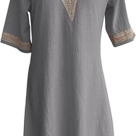 Casalina™ – Luftiges Leinen-Sommerkleid mit Stick-Details