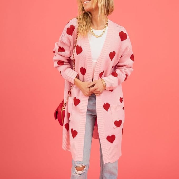 W&W Mode | Süßer Cardigan mit Herzmuster