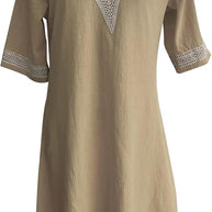 Casalina™ – Luftiges Leinen-Sommerkleid mit Stick-Details