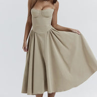 WW | Ärmelloses Midikleid Mit Korsett Passform
