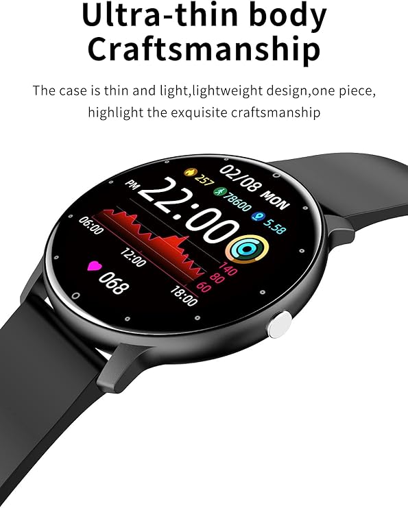 WW | Wasserdichte Unisex Smartwatch Mit Fitness Tracker Und Herzfrequenzmesser