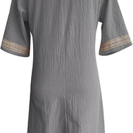 Casalina™ – Luftiges Leinen-Sommerkleid mit Stick-Details