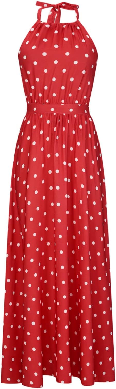 WW | Boho Drucken Patchwork Halter Plissierte Kleider