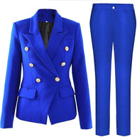 Damen elegantes Business-Anzug-Set mit doppelter Knopfleiste und schmaler Passform WW