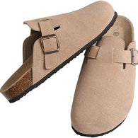 WW | Damenclogs - Braun - Qualitätsleder - Verstellbare Schnallen