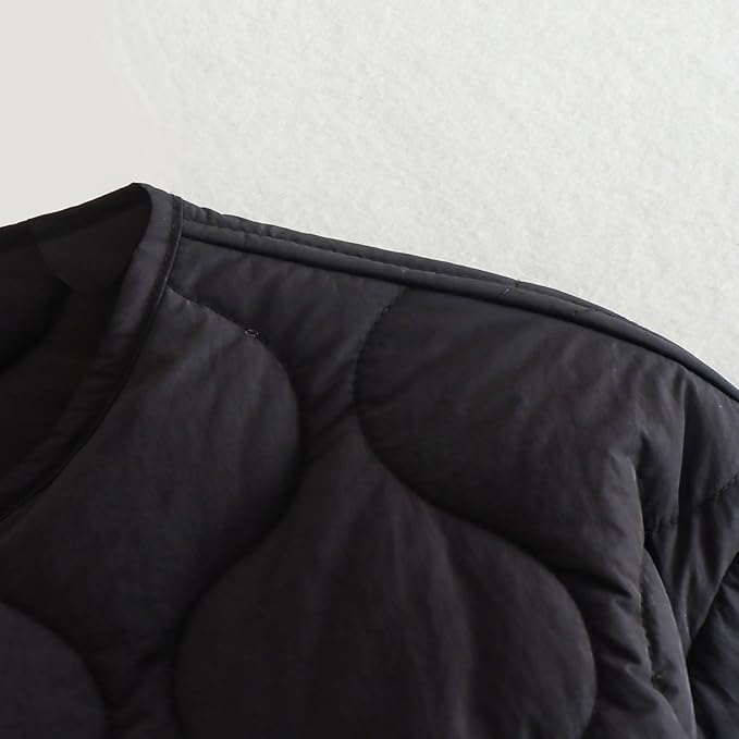 Oversize gesteppte Jacke mit Druckknöpfen