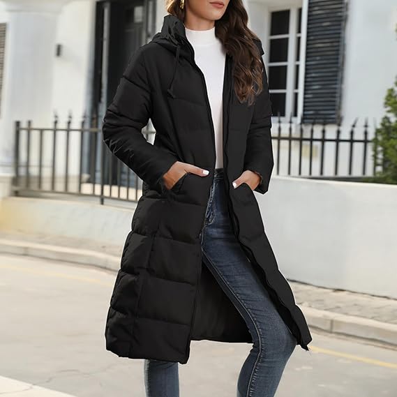 W&W Mode - Kapuze - Lang - Daunenjacke - Damenjacke