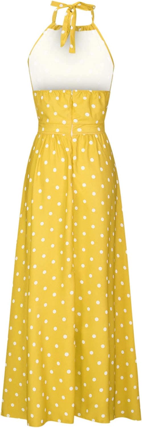 WW | Boho Drucken Patchwork Halter Plissierte Kleider