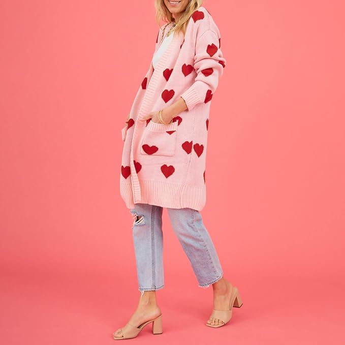 W&W Mode | Süßer Cardigan mit Herzmuster