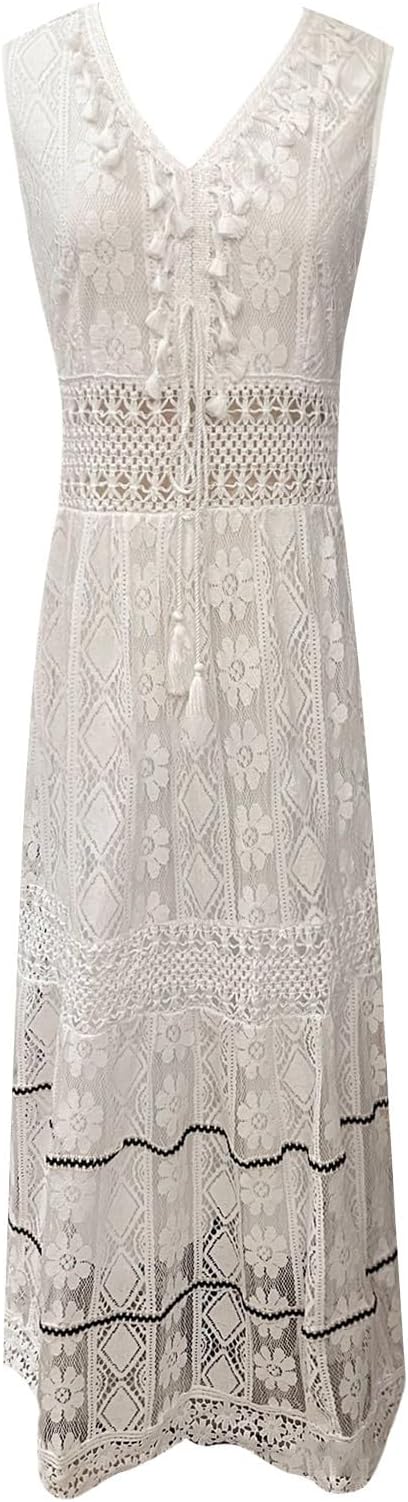 Soléa™ – Sommerliches Maxikleid im Boho-Stil mit Spitze & Schlitz