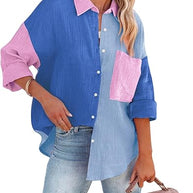 WW | Colorblock Hemd Mit Knopfverschluss Für Damen
