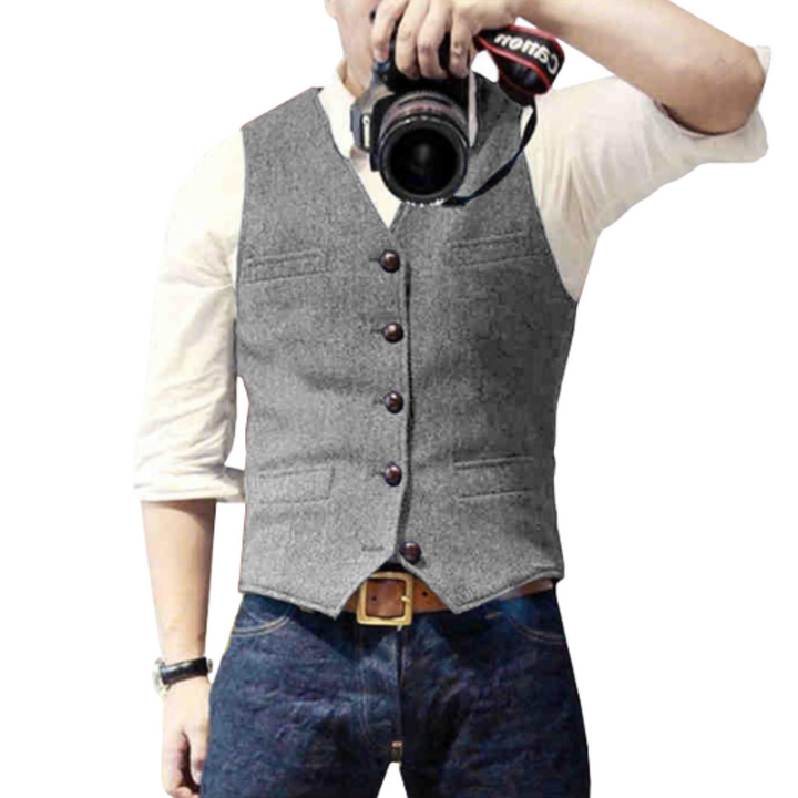 W&W Mode | Stilvolle Herren Weste Im Denim Look