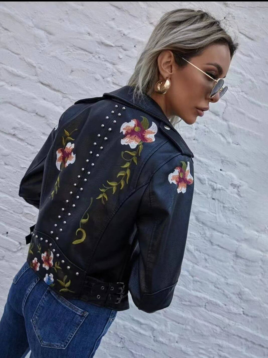 WW | Damen Retro Blumenmuster Jacke