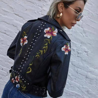 WW | Damen Retro Blumenmuster Jacke