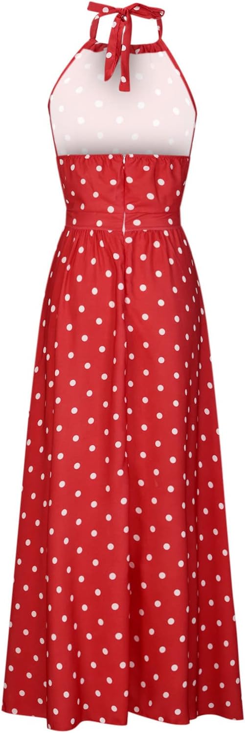 WW | Boho Drucken Patchwork Halter Plissierte Kleider