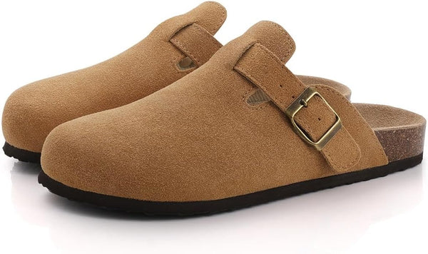 WW | Damenclogs - Braun - Qualitätsleder - Verstellbare Schnallen