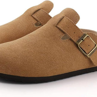 WW | Damenclogs - Braun - Qualitätsleder - Verstellbare Schnallen