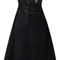 Luméa™ – Elegantes Abendkleid mit Blumen-Glanz, V-Ausschnitt & fließendem Rock für festliche Anlässe