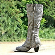 W&W - Vintage High Heel Stiefel mit klobigem Absatz