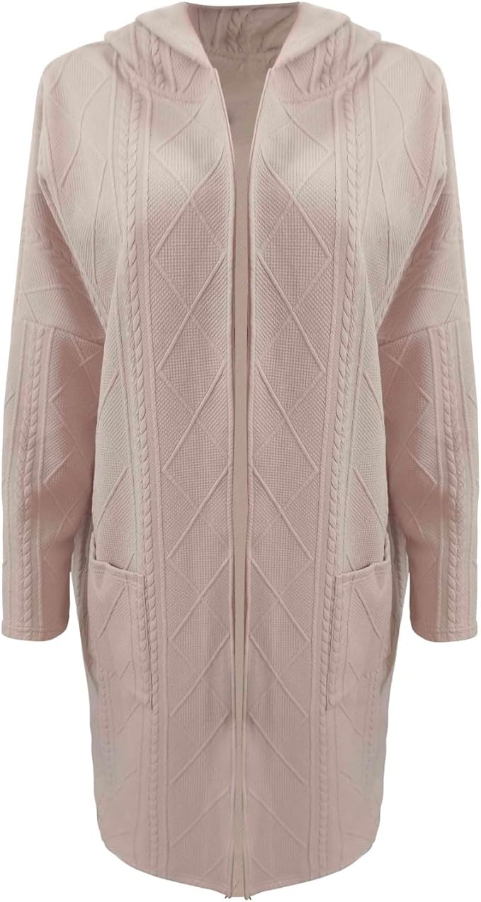 W&W - Lange Strickjacke mit Kapuze