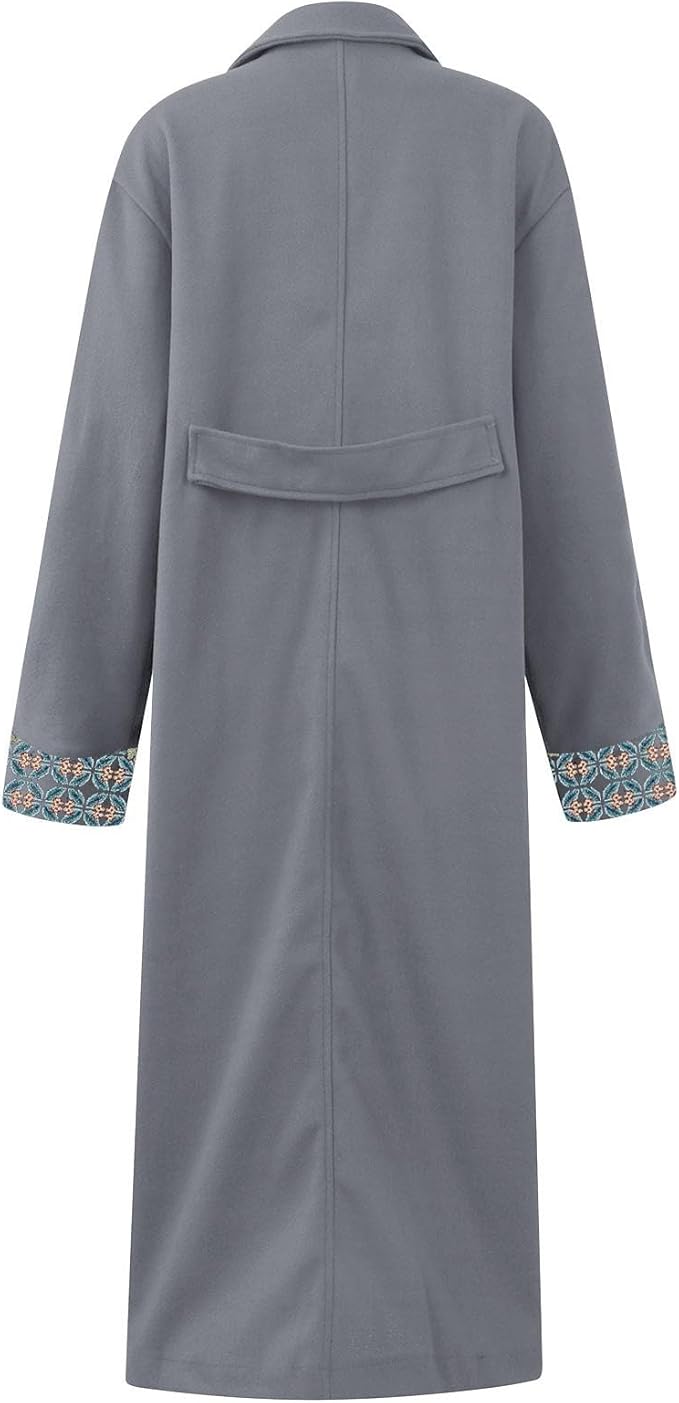 Wintermantel mit floralem Muster