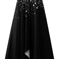 Luméa™ – Elegantes Abendkleid mit Blumen-Glanz, V-Ausschnitt & fließendem Rock für festliche Anlässe