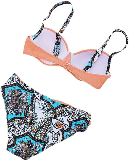 W&W Mode - Korallenrotes Bikini-Set mit Vichy-Karo
