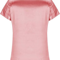 Damen Satin T-Shirt mit elegantem Wasserfall-Ausschnitt und schlichten Details WW
