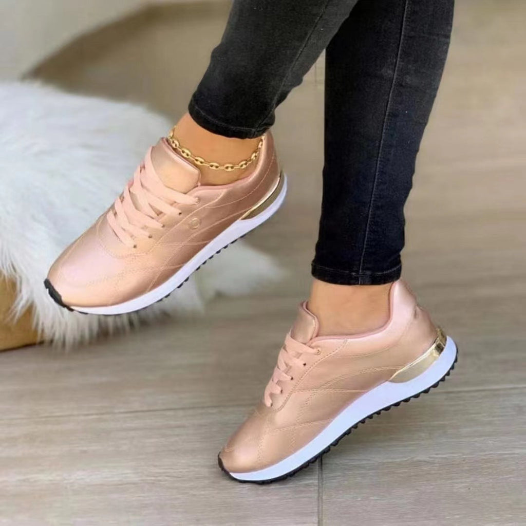 WW | Bequeme Leder Damen Sneakers