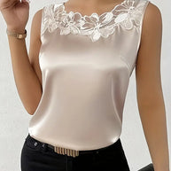 WW | Satin Bluse Mit Blumendetail Für Damen