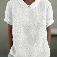 WW | Bluse mit Revers Druck Einfarbig