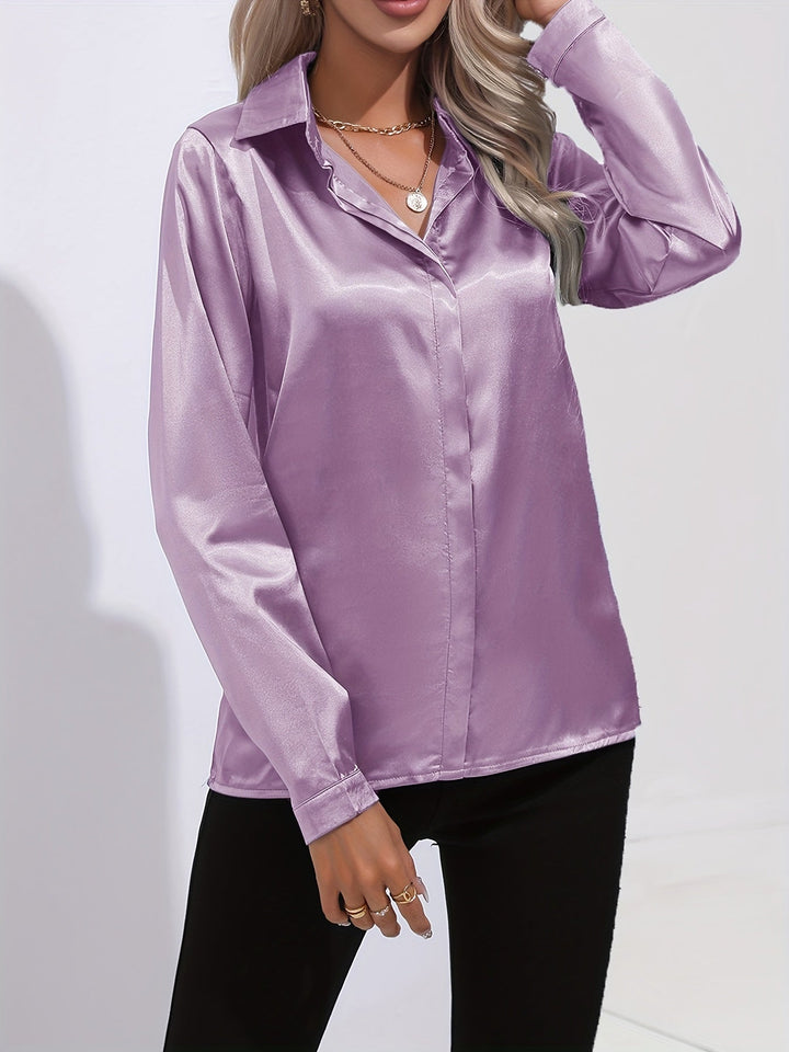 W&W Mode | Schicke Herbst Elegante Satin Bluse für Frauen