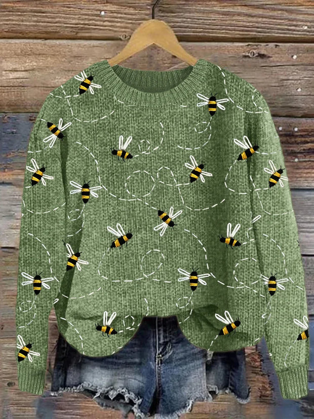 WW | Charmanter Strickpullover mit Bienenstickerei