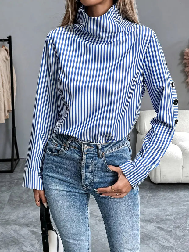 WW | Stylische Gestreifte Bluse aus Baumwolle