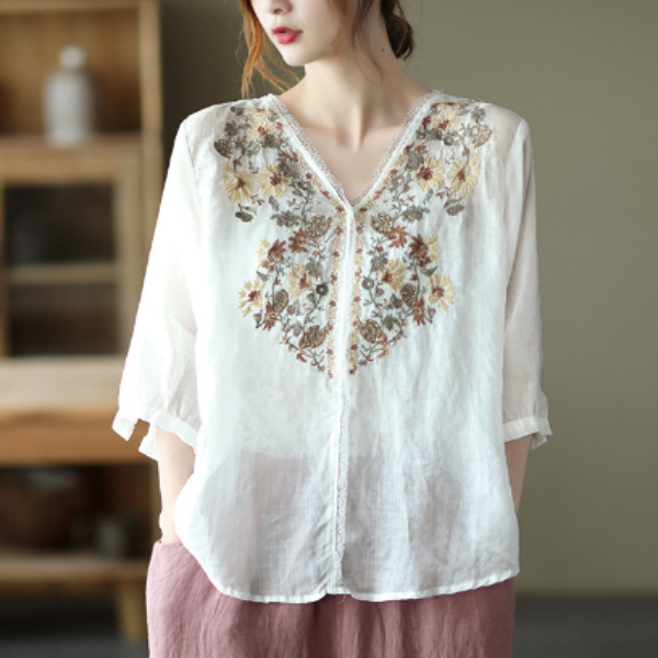 WW | Bestickte Damenbluse