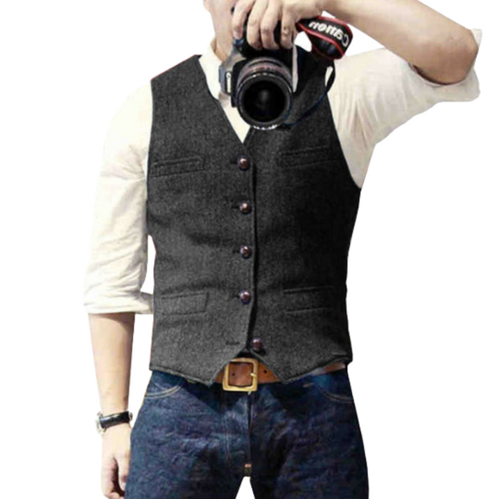 W&W Mode | Stilvolle Herren Weste Im Denim Look