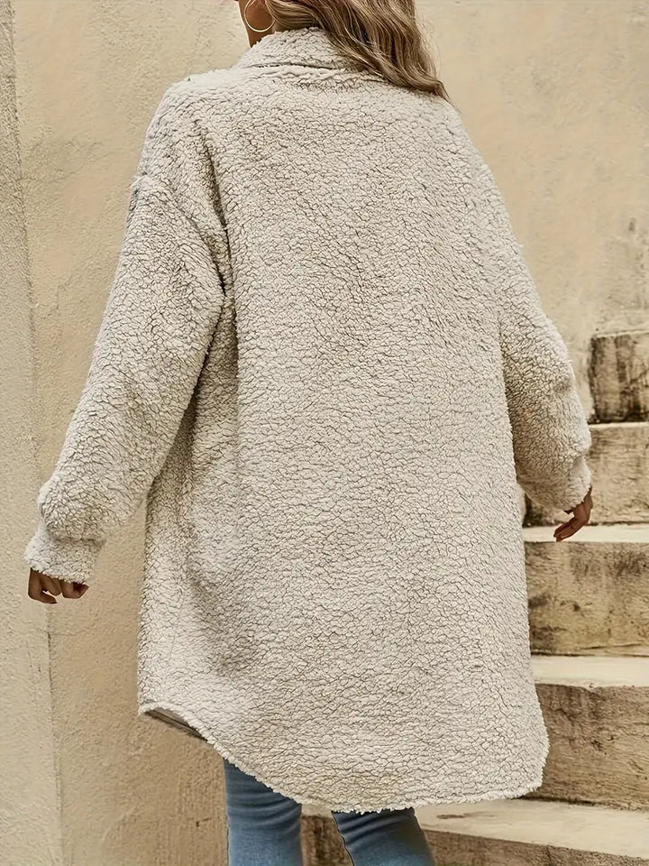 W&W Mode | Strickjacke Lässig Lang Aus Plüsch