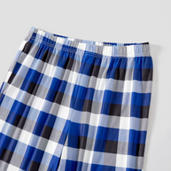 WW | Weihnachtsfamilienpassende Pyjamas - Marineblau & Weißer karierten PJs Set mit Weihnachtsauto und 