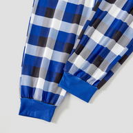 WW | Weihnachtsfamilienpassende Pyjamas - Marineblau & Weißer karierten PJs Set mit Weihnachtsauto und 