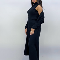 WW | Damen Luxus 3 Teiliges Strick Co Ord Satz Weich & Dehnbar