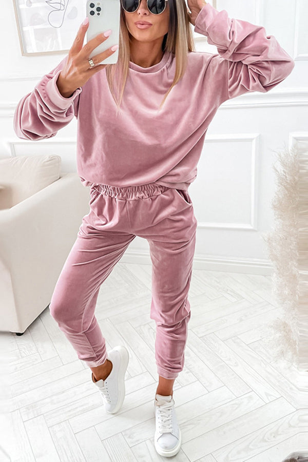 WW | Klar Für Alles Velours Pullover Top Hosenanzug