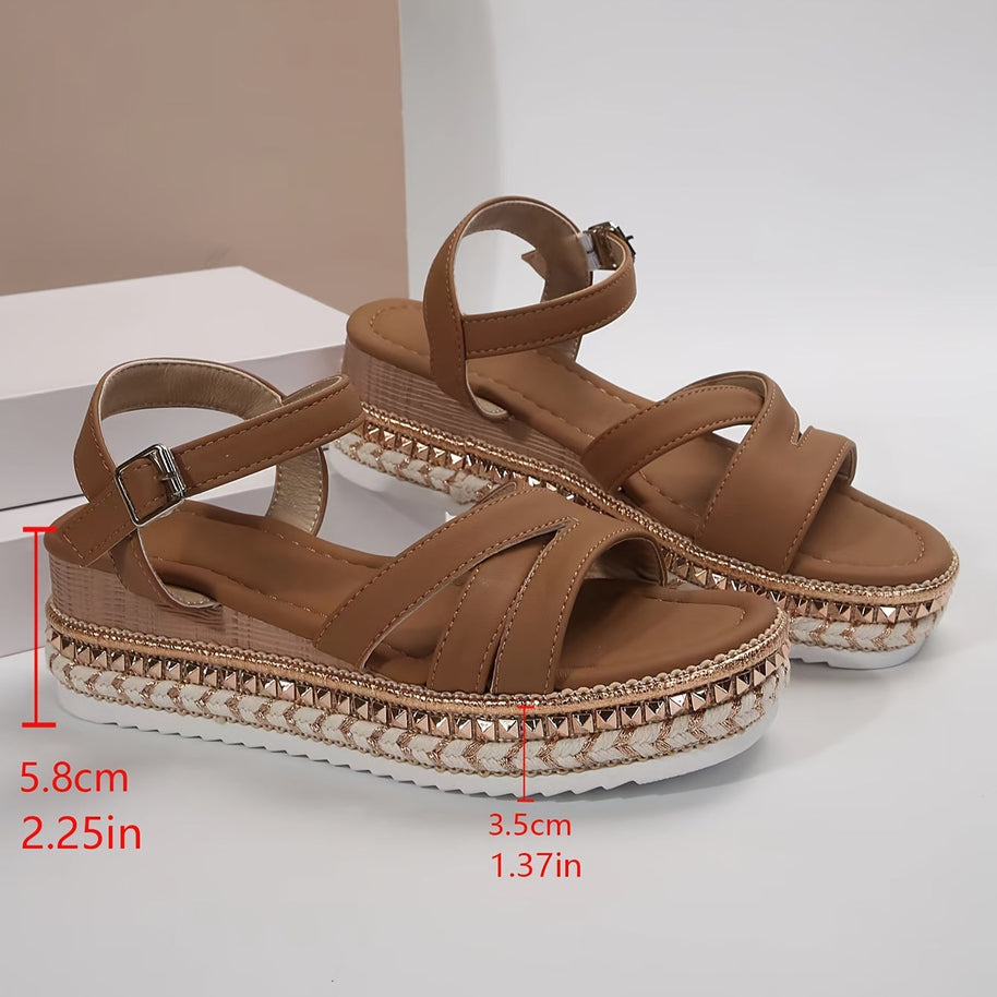 WW | Elegante Damen Schnalle Komfort Plattform Sandalen