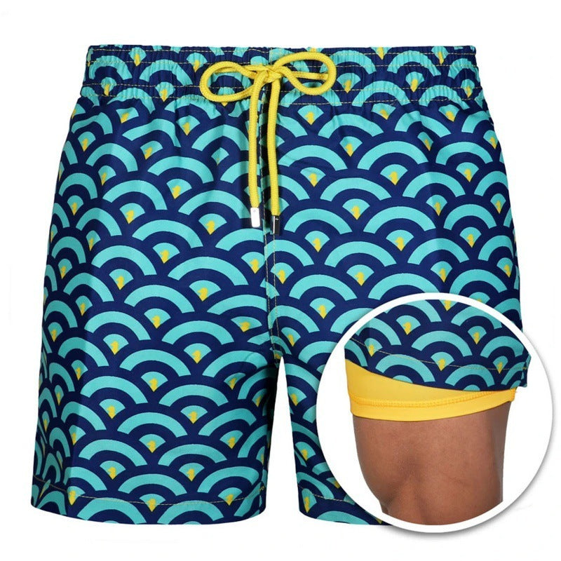 WW | Bedruckte Herren Badeshorts Mit Doppelter Schicht Für Den Sommer