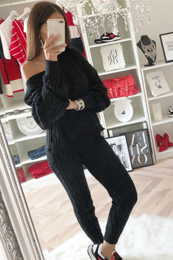 WW | Elevated Comfort Kabelpullover und Slim Fit Hosen Set