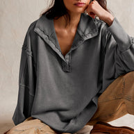 WW - Lässiges Sweatshirt Mit Knöpfen Und Lampenärmeln