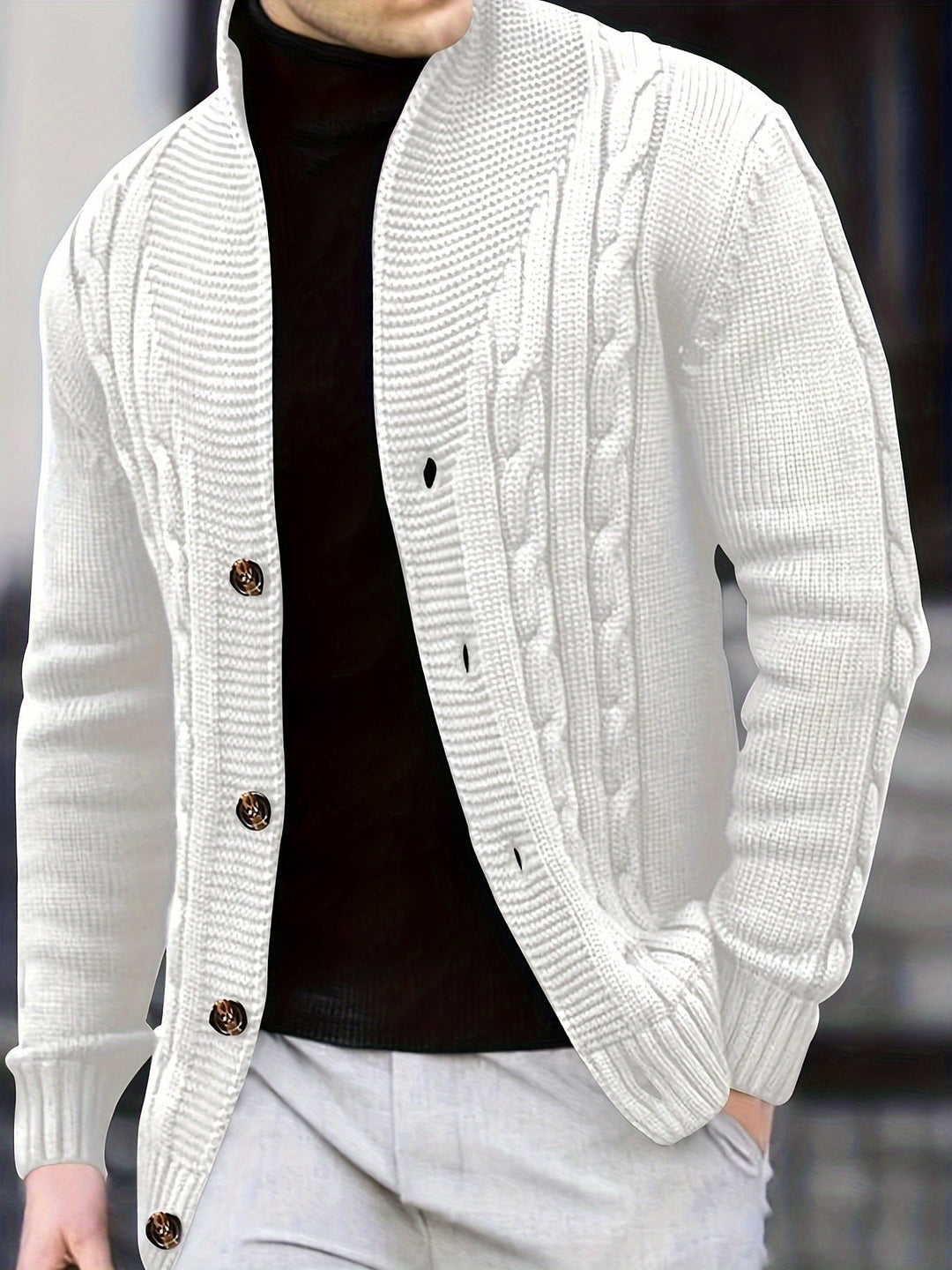 W&W Mode | Zopfstrickjacke mit Knöpfen