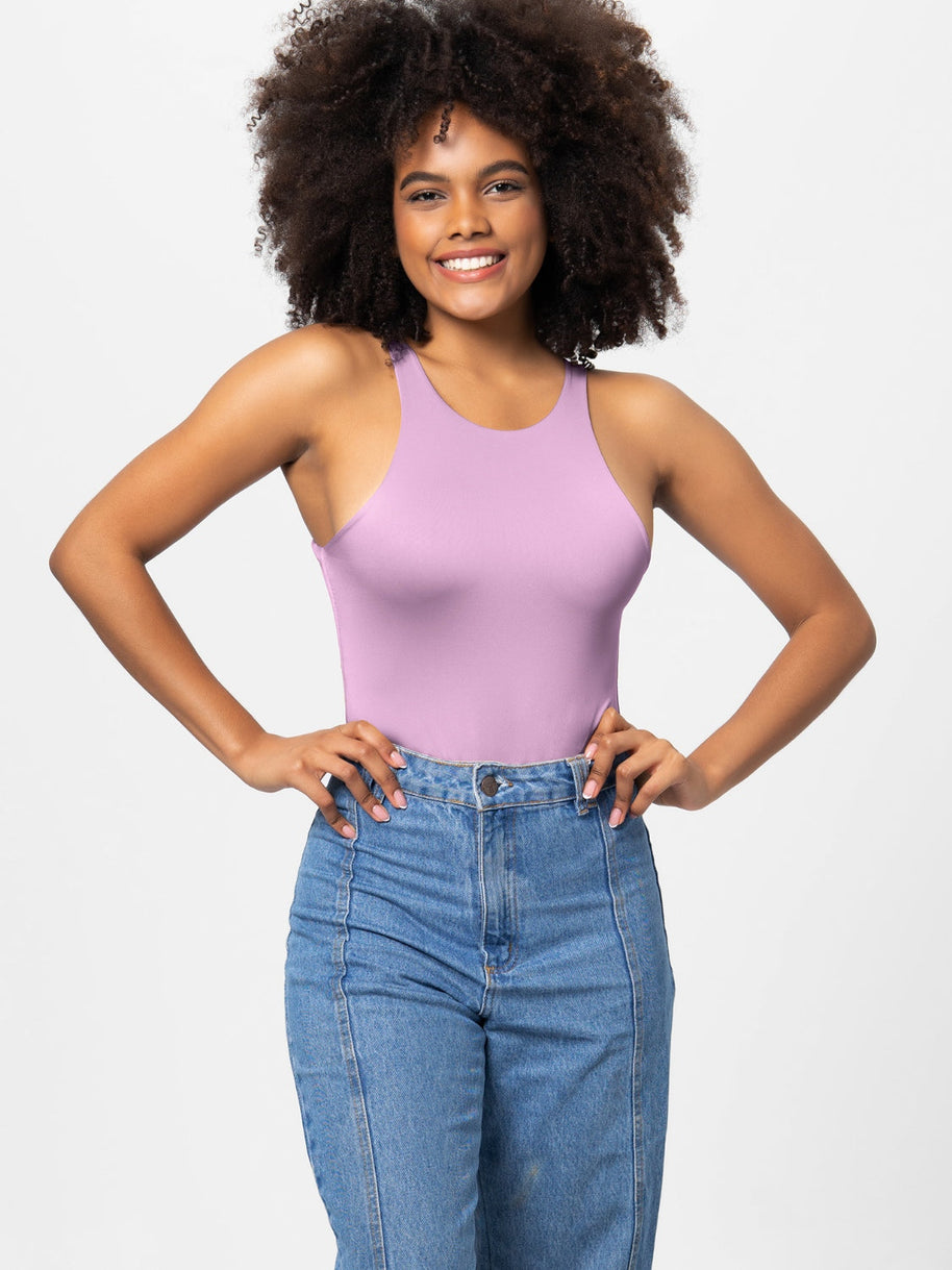 WW | Vollgröße Rundhalsweite Träger Bodysuit