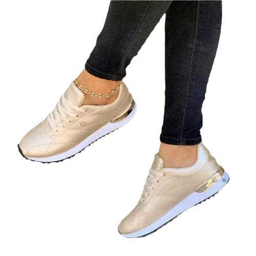 WW | Bequeme Leder Damen Sneakers