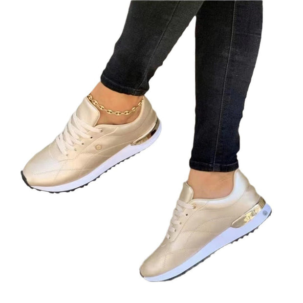 WW | Bequeme Leder Damen Sneakers