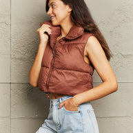 WW | Zip-Up Drawstring Puffer Weste